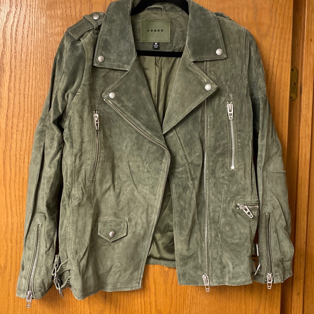 Green Suede Moto Jacket